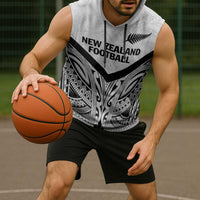 New Zealand Football Custom Sleeveless Hoodie All White Fern Go Champions LT9 - Polynesian Pride