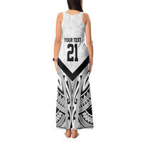 New Zealand Football Custom Tank Maxi Dress All White Fern Go Champions LT9 - Polynesian Pride