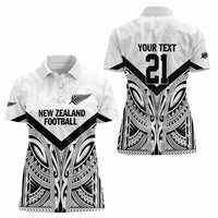 New Zealand Football Custom Women Polo Shirt All White Fern Go Champions LT9 - Polynesian Pride
