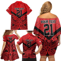 Tahiti Football Custom Family Matching Off Shoulder Short Dress and Hawaiian Shirt Toa Aito Go Champions LT9 - Polynesian Pride