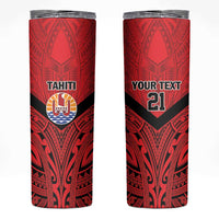 Tahiti Football Custom Skinny Tumbler Toa Aito Go Champions LT9 Red - Polynesian Pride