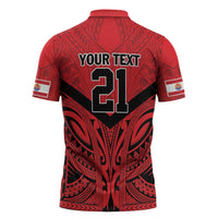 Tahiti Football Custom Zipper Polo Shirt Toa Aito Go Champions - Polynesian Pride