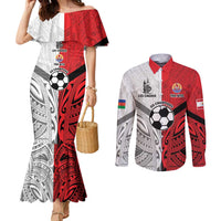 New Caledonia-Tahiti Football Custom Couples Matching Mermaid Dress and Long Sleeve Button Shirt Together Go Champions LT9 Art - Polynesian Pride