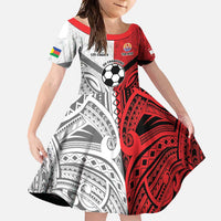 New Caledonia-Tahiti Football Custom Family Matching Long Sleeve Bodycon Dress and Hawaiian Shirt Together Go Champions LT9 Daughter's Dress Art - Polynesian Pride