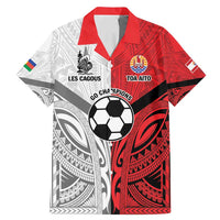 New Caledonia-Tahiti Football Custom Family Matching Mermaid Dress and Hawaiian Shirt Together Go Champions LT9 Dad's Shirt - Short Sleeve Art - Polynesian Pride