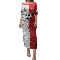 New Caledonia-Tahiti Football Custom Family Matching Puletasi and Hawaiian Shirt Together Go Champions LT9 Mom's Dress Art - Polynesian Pride