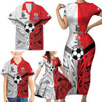 New Caledonia-Tahiti Football Custom Family Matching Short Sleeve Bodycon Dress and Hawaiian Shirt Together Go Champions LT9 - Polynesian Pride