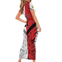 New Caledonia-Tahiti Football Custom Family Matching Short Sleeve Bodycon Dress and Hawaiian Shirt Together Go Champions LT9 - Polynesian Pride