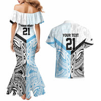 New Zealand-Fiji Football Custom Couples Matching Mermaid Dress and Hawaiian Shirt Together Go Champions LT9 - Polynesian Pride