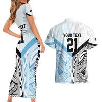 New Zealand-Fiji Football Custom Couples Matching Short Sleeve Bodycon Dress and Hawaiian Shirt Together Go Champions LT9 - Polynesian Pride