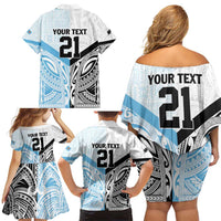 New Zealand-Fiji Football Custom Family Matching Off Shoulder Short Dress and Hawaiian Shirt Together Go Champions LT9 - Polynesian Pride