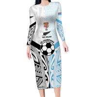 New Zealand-Fiji Football Custom Long Sleeve Bodycon Dress Together Go Champions LT9 Long Dress Art - Polynesian Pride