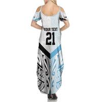 New Zealand-Fiji Football Custom Summer Maxi Dress Together Go Champions LT9 - Polynesian Pride