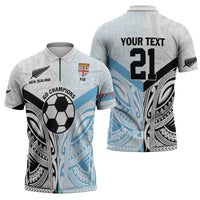 New Zealand-Fiji Football Custom Zipper Polo Shirt Together Go Champions LT9 - Polynesian Pride