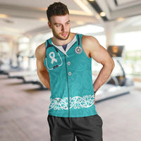 New Zealand Nurses Week Men Tank Top Maori Kowhaiwhai Cyan Tribal