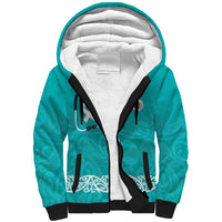 New Zealand Nurses Week Sherpa Hoodie Maori Kowhaiwhai Cyan Tribal LT9 Unisex Cyan - Polynesian Pride