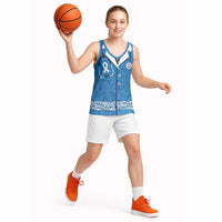 New Zealand Nurses Week Basketball Jersey Maori Kowhaiwhai Blue Tribal