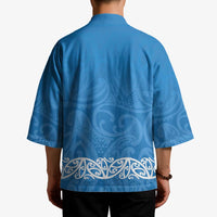 New Zealand Nurses Week Kimono Maori Kowhaiwhai Blue Tribal