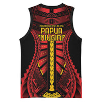 Independen Stet bilong Papua Niugini 1975 Basketball Jersey Red Tribal Papua New Guinea Province Flag LT9 - Polynesian Pride