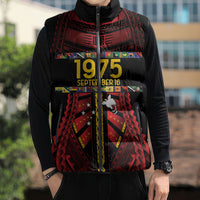 Independen Stet bilong Papua Niugini 1975 Sleeveless Puffer Jacket Red Tribal Papua New Guinea Province Flag LT9 - Polynesian Pride