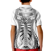 Independen Stet bilong Papua Niugini 1975 Kid Polo Shirt White Tribal Papua New Guinea Province Flag LT9 - Polynesian Pride