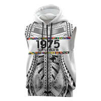 Independen Stet bilong Papua Niugini 1975 Sleeveless Zip Hoodie White Tribal Papua New Guinea Province Flag LT9 White - Polynesian Pride