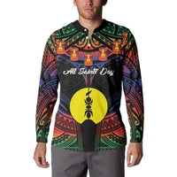 Personalised New Caledonia All Saints Day Button Sweatshirt Candle Light with Polynesian Style LT9 - Polynesian Pride