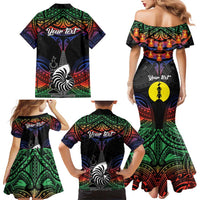 Personalised New Caledonia All Saints Day Family Matching Mermaid Dress and Hawaiian Shirt Candle Light with Polynesian Style LT9 - Polynesian Pride