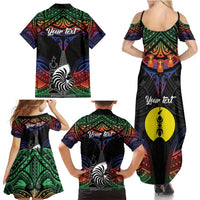 Personalised New Caledonia All Saints Day Family Matching Summer Maxi Dress and Hawaiian Shirt Candle Light with Polynesian Style LT9 - Polynesian Pride
