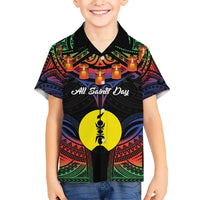 Personalised New Caledonia All Saints Day Hawaiian Shirt Candle Light with Polynesian Style