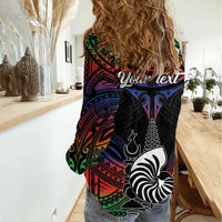 Personalised New Caledonia All Saints Day Women Casual Shirt Candle Light with Polynesian Style LT9 - Polynesian Pride