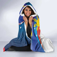 Personalized Filipino-American Hooded Blanket The Eight-Rayed Sun with Bald Eagle