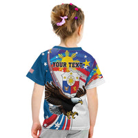 Personalized Filipino-American Kid T Shirt The Eight-Rayed Sun with Bald Eagle