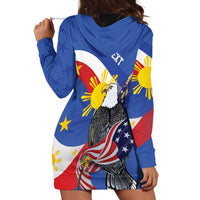 Personalized Filipino-American Hoodie Dress Philippines Coat Of Arms with Bald Eagle LT9 - Polynesian Pride