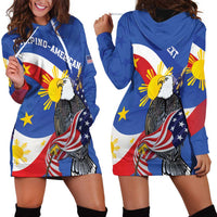 Personalized Filipino-American Hoodie Dress Philippines Coat Of Arms with Bald Eagle LT9 - Polynesian Pride