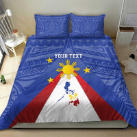 Personalized Pilipinas Eight-Rayed Sun Bedding Set Philippines Map With Polynesian Style