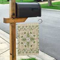Squares Maile Leaf Garden Flag Beige Palaka Hawaiian Quilt Pattern - Polynesian Pride