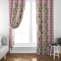 Squares Maile Leaf Window Curtain Pink Palaka Hawaiian Quilt Pattern - Polynesian Pride
