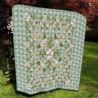 Squares Maile Leaf Quilt Turquoise Palaka Hawaiian Quilt Pattern - Polynesian Pride