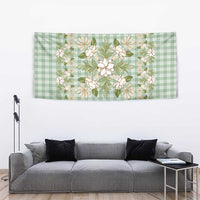 Squares Maile Leaf Tapestry Turquoise Palaka Hawaiian Quilt Pattern - Polynesian Pride