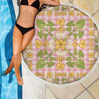 Squares Puakenikeni and Kalo Beach Blanket Pink Palaka Hawaiian Quilt Pattern LT9 - Polynesian Pride