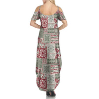 Mele Kalikimaka Hawaii Christmas Family Matching Summer Maxi Dress and Hawaiian Shirt Aloha Spirit with Hawaiian Quilt Pattern LT9 - Polynesian Pride