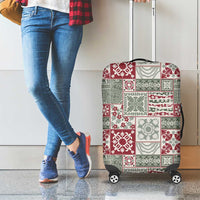 Mele Kalikimaka Hawaii Christmas Luggage Cover Aloha Spirit with Hawaiian Quilt Pattern - Polynesian Pride