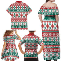 Mele Kalikimaka Hawaii Christmas Family Matching Off Shoulder Maxi Dress and Hawaiian Shirt Hawaiian Quilt Pattern Style LT9 - Polynesian Pride
