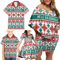 Mele Kalikimaka Hawaii Christmas Family Matching Off Shoulder Short Dress and Hawaiian Shirt Hawaiian Quilt Pattern Style LT9 - Polynesian Pride