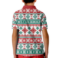 Mele Kalikimaka Hawaii Christmas Kid Polo Shirt Hawaiian Quilt Pattern Style - Polynesian Pride