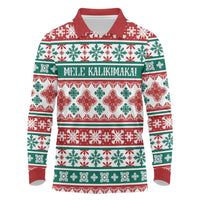 Mele Kalikimaka Hawaii Christmas Long Sleeve Polo Shirt Hawaiian Quilt Pattern Style LT9 Beige - Polynesian Pride