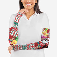 Santa Surf Mele Kalikimaka Personalized Arm Sleeves Aloha Tropical Christmas Vibes LT9 - Polynesian Pride