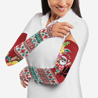 Santa Surf Mele Kalikimaka Personalized Arm Sleeves Aloha Tropical Christmas Vibes LT9 - Polynesian Pride