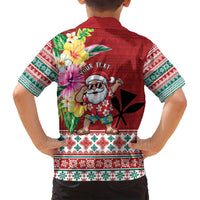 Santa Surf Mele Kalikimaka Personalized Family Matching Puletasi and Hawaiian Shirt Aloha Tropical Christmas Vibes LT9 - Polynesian Pride